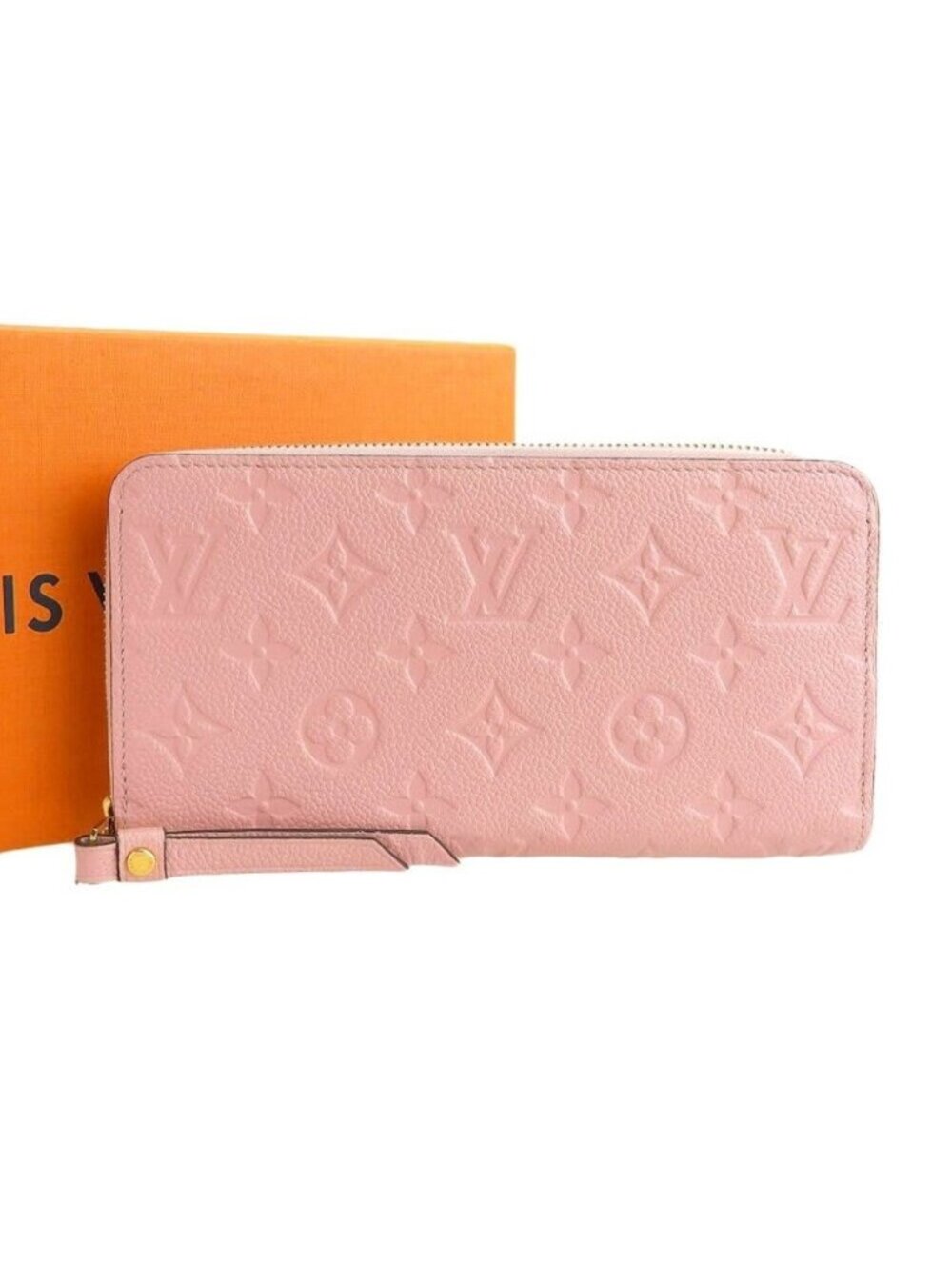 Louis Vuitton Monogram Empreinte Leather Zippy Long Wallet Rose Poudre Pink